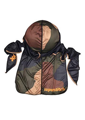 Superstitch Supersilky Ultra Silky Durag x Wavebuilder | 30+ Styles Premium Designer Durags for Men | 360 Waves |Camo Camouflage (Five Star) - Image 3