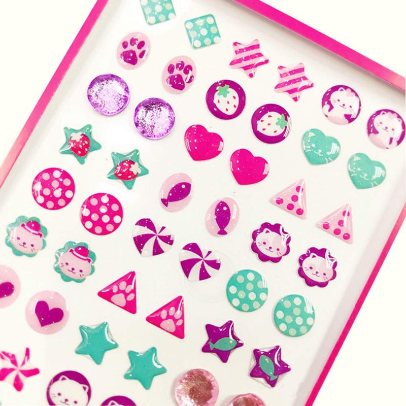 AUGSUN 240 Piece Sticker Earrings 3D Gems Girls Earrings Self-Adhesive Glitter Craft Crystal Stickers - Image 5