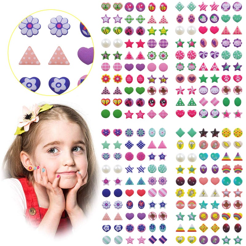 AUGSUN 240 Piece Sticker Earrings 3D Gems Girls Earrings Self-Adhesive Glitter Craft Crystal Stickers - Image 1