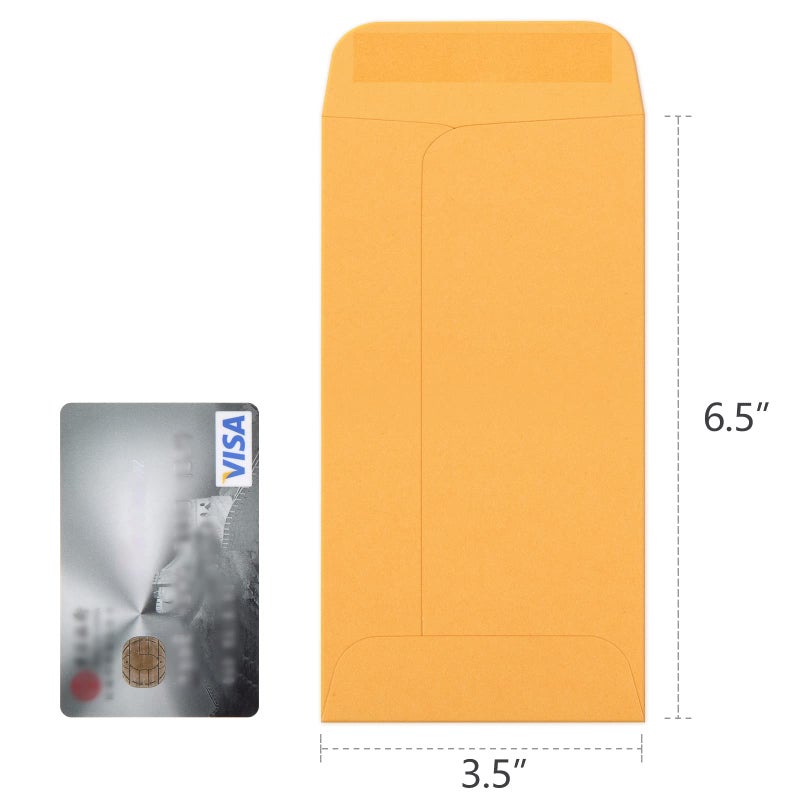 ValBox 3.5x6.5 Money Envelopes, Brown Kraft #7 Coin Envelopes, Small Parts Envelope with Gummed Flap for Seed, Cash, Budgeting (Pack of 100) - Image 2
