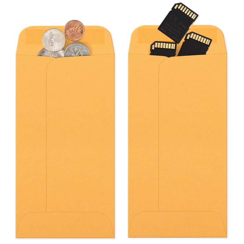 ValBox 3.5x6.5 Money Envelopes, Brown Kraft #7 Coin Envelopes, Small Parts Envelope with Gummed Flap for Seed, Cash, Budgeting (Pack of 100) - Image 4