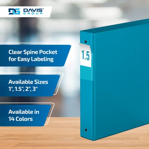 Davis Group Premium Economy 6-Pack 3-Ring Binders for School or Office, Round-Ring Binders, 1.5 Inch, Turquoise - Image 4