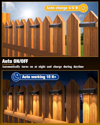 JOFIOS Solar Fence Lights 12 Pack, 50 Lumens Outdoor Fence Solar Lights with 12 Modes RGB Color Glow LED Solar Lights Outdoor Waterproof, Solar Lights for Patio, Backyard, Deck, Fence, Railing. - Image 5