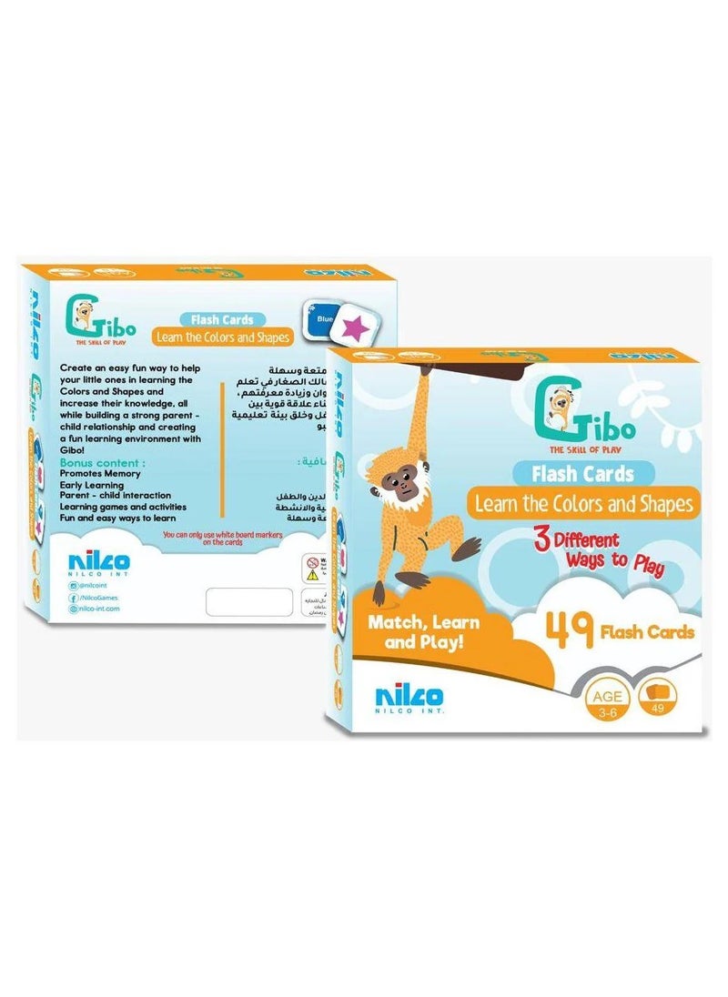 Nilco Gibo flash card learn the colors and shapes 