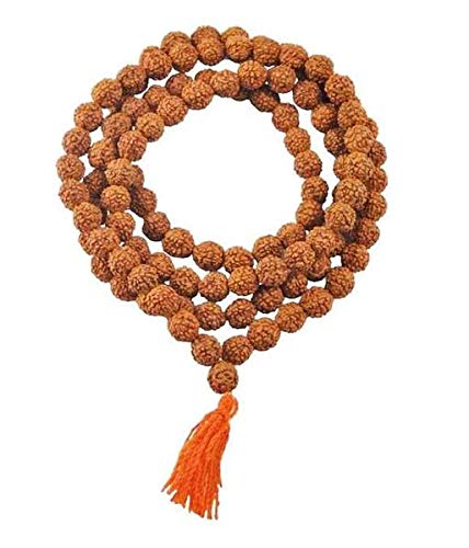 Petrichor Certified Original Rudraksha Mala Brown 910mm with Certificate for Wearing and Japa Mala 5 Mukhi Mala 108 beads Mala Rosary Garland - Image 2