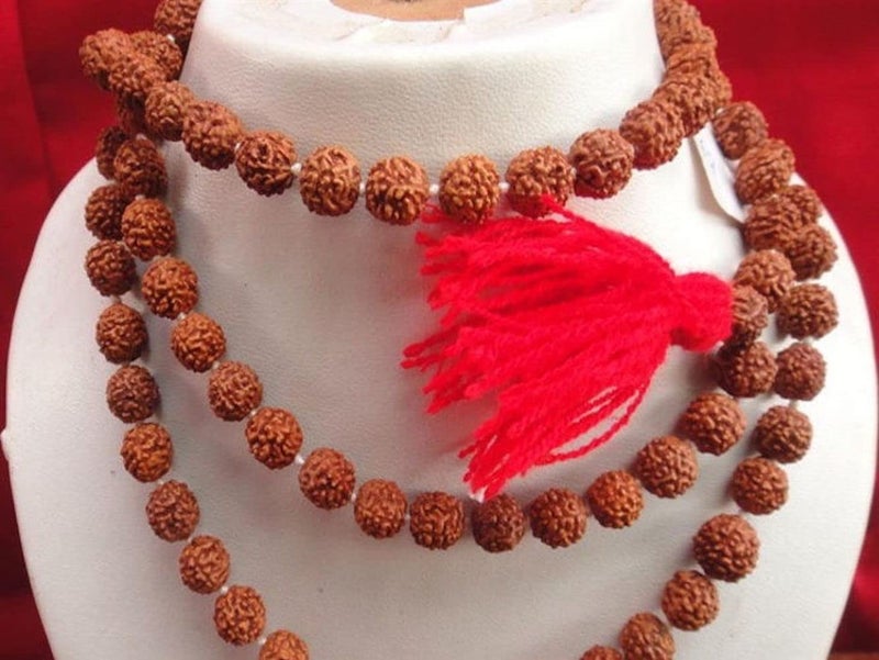 Petrichor Certified Original Rudraksha Mala Brown 910mm with Certificate for Wearing and Japa Mala 5 Mukhi Mala 108 beads Mala Rosary Garland - Image 5