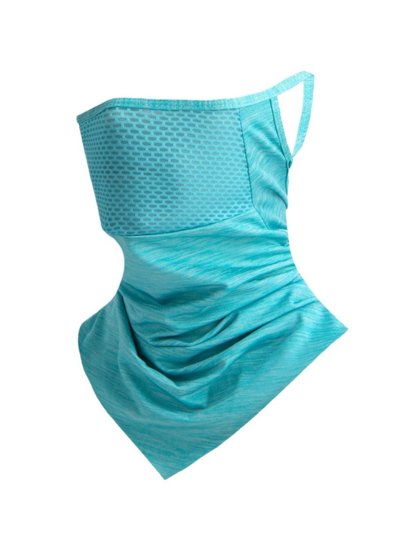 Silk Sunscreen Mask, Summer Outdoor Sports Riding Face Cover, Comfortable Breathable Face Protection Mask, Windproof Dustproof Mask Cover For Bicycle Motorcycle, (1pc, Blue)