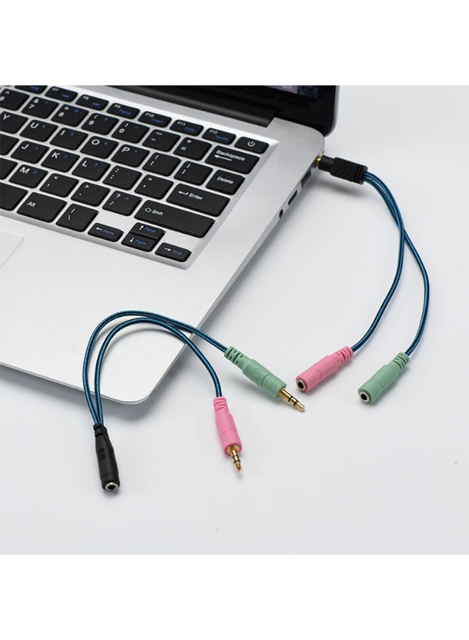 2-pack, 3.5mm male to female interface adapter cable, practical computer headphone splitter, 3.5mm two-in-one interface adapter cable, practical computer headphone splitter - Image 1