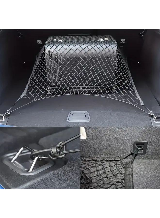 Black Heavy Duty Car Trunk Organizer Retractable Cargo Net with Hooks for SUVs Sedans Trucks - Image 5