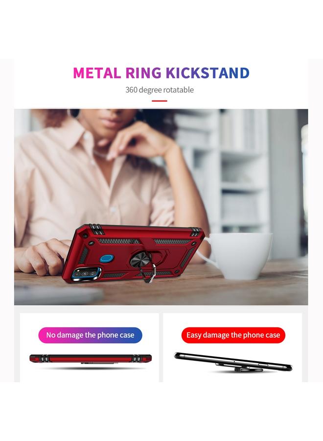 S-TOP Case For Galaxy M30s Armor Shockproof TPU + PC Protective Case with 360 Degree Rotation Holder - Image 4