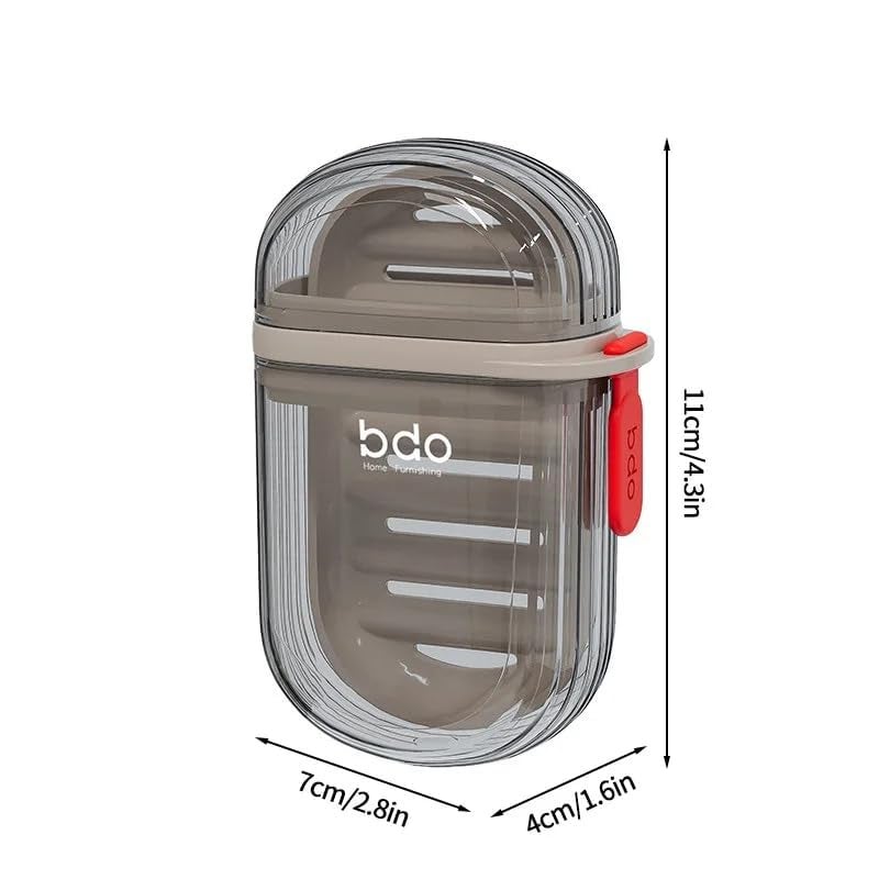 BAOER Portable Waterproof Leakproof Travel Soap Box Case Holder Plastic Soap Case Box Holder Dish Container for Bathroom Outdoors Travel Home Use (Pack 1) - Image 3