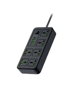 porodo Porodo Blue 6 Universal Sockets Power Strip 3M, 2000W Power  - Image 1