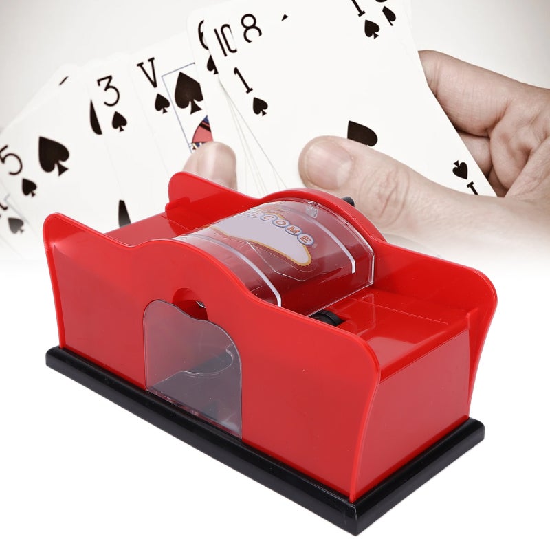 Manual Card Shuffler 9.1 x 4.3 x 4.3in Silent Design - Durable Plastic Poker Shuffler for Family Games - Image 1