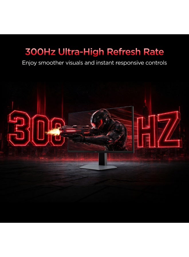 تي سي إل 25 Inch FHD Mini LED Gaming Monitor, 300Hz Refresh Rate, HFS Panel 1ms GTG, AMD FreeSync Premium, Tmoc Motion Clarity, 600nits Peak Brightness, 93% DCI-P3 Color Gamut  25P1A (2026 Model) grey - Image 3