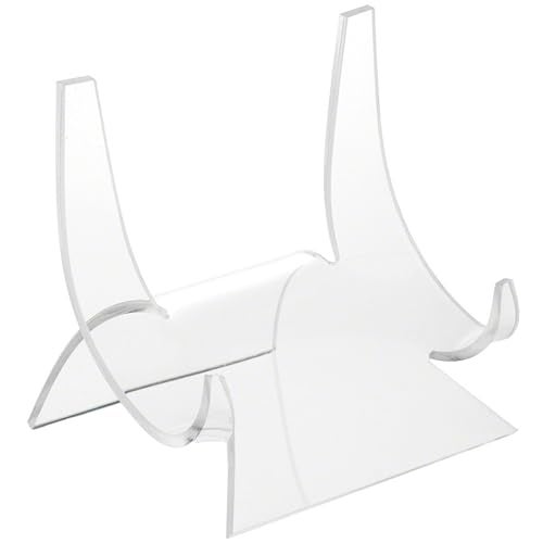 Plymor Clear Acrylic Double-Scoop Display Easel, 5.875" H x 5.75" W x 5.0625" D - Image 1
