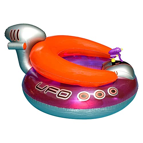 SWIMLINE ORIGINAL Inflatable UFO Spaceship Pool Float Ride On With Fun Constant Flow Laser Ray Gun Water Squirter For Kids  Cool Retro Style  For Beach Ocean Pool Lake  Extra Thick Large Floatie - Image 1