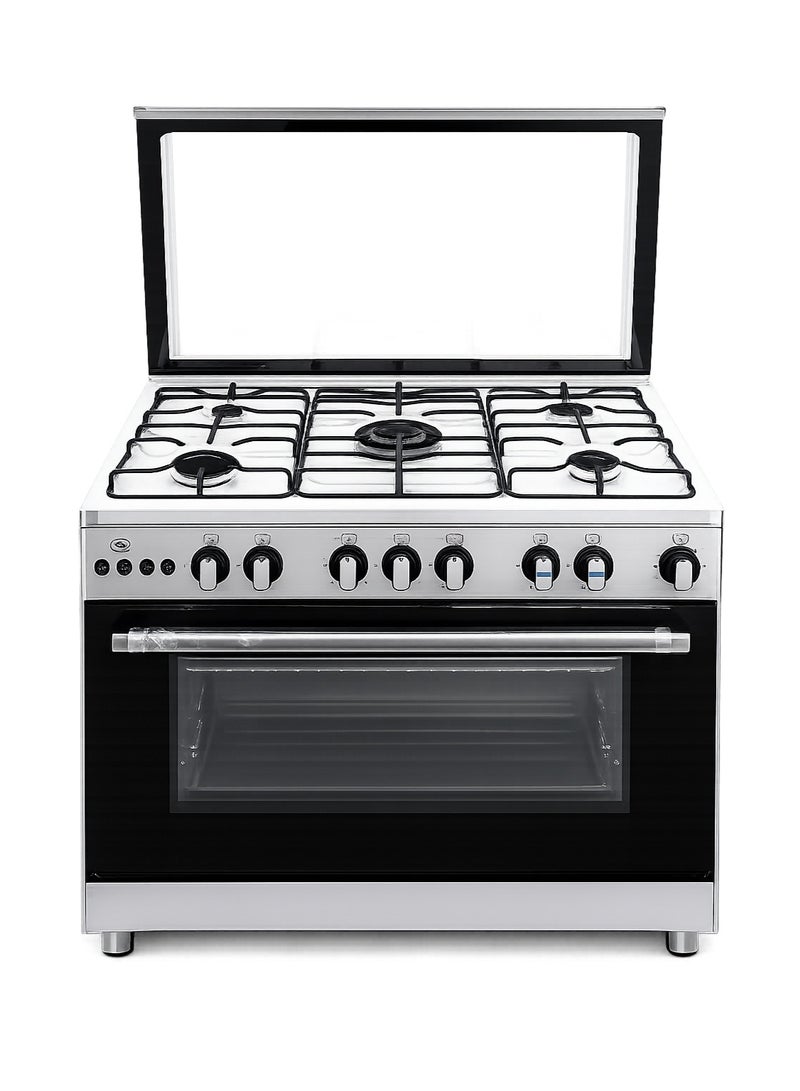 Bm 5-burner gas cooker - Full safety features - Self-ignition - Internal fan - Stainless steel - MB6090-02 - Image 2