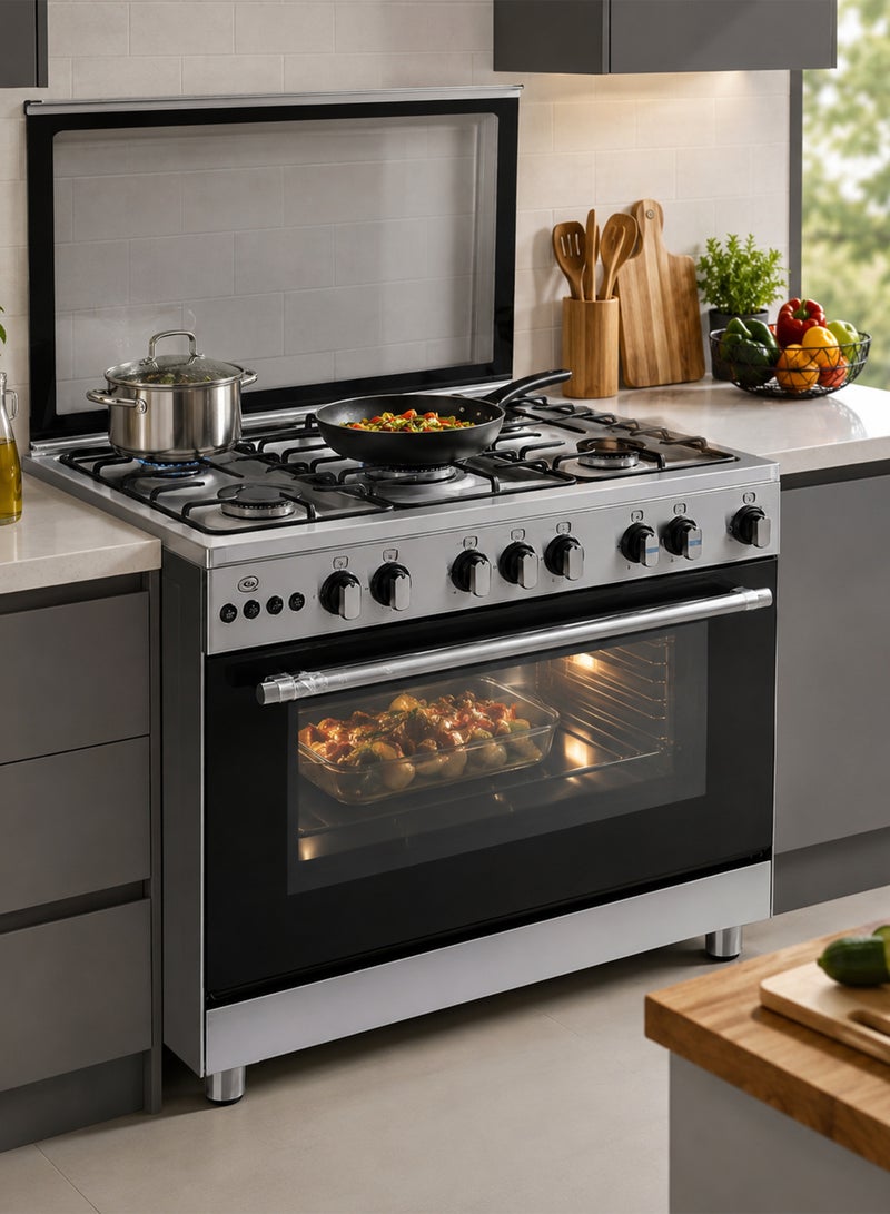 Bm 5-burner gas cooker - Full safety features - Self-ignition - Internal fan - Stainless steel - MB6090-02 - Image 3