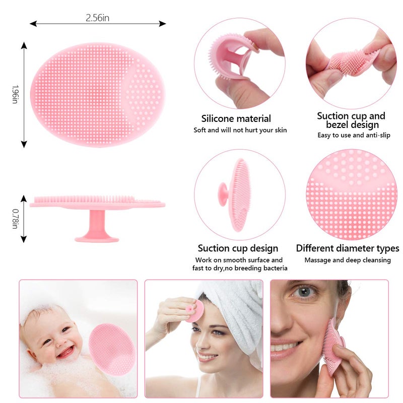 Yokilly Silicone Face Scrubber, 2pcs Exfoliating Lip Brush, 2pcs Face Cleansing Brush & Silicone Facial Mask Brush Exfoliator Blackhead Skin Care Tool - Image 4