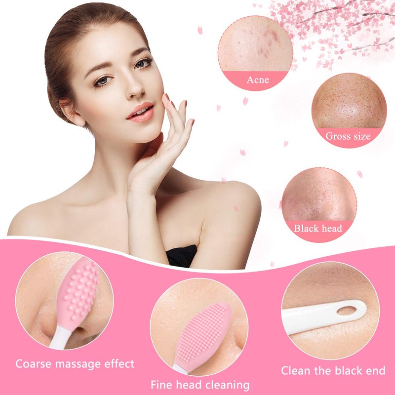 Yokilly Silicone Face Scrubber, 2pcs Exfoliating Lip Brush, 2pcs Face Cleansing Brush & Silicone Facial Mask Brush Exfoliator Blackhead Skin Care Tool - Image 5