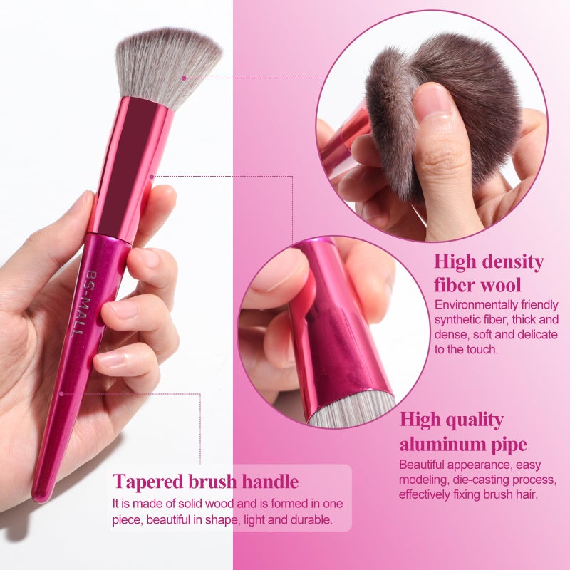 BS Mall BS-MALL Makeup Brush Set 18 Pcs Premium Synthetic Foundation Powder Concealers Eye shadows Blush Makeup Brushes with black case - Image 4