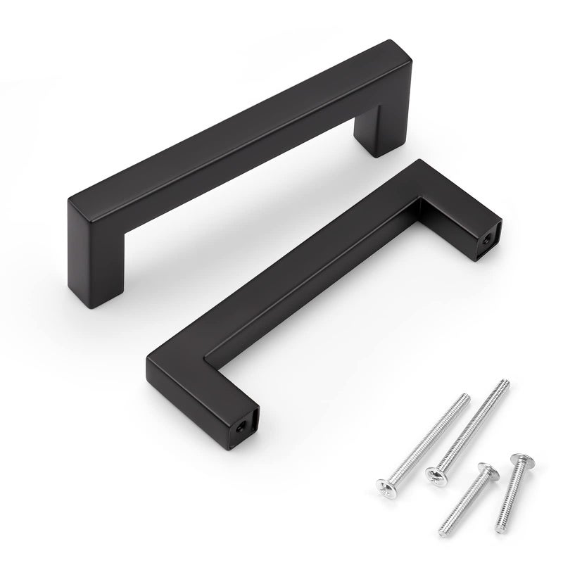 Knobwell 25 Pack 4 Inch Black Dresser Drawer Pulls 102Mm Kitchen Cupboard Handles For Furniture Dresser Drawer Wardrobe Vanity Overall Length 4-1/2"" - Image 1