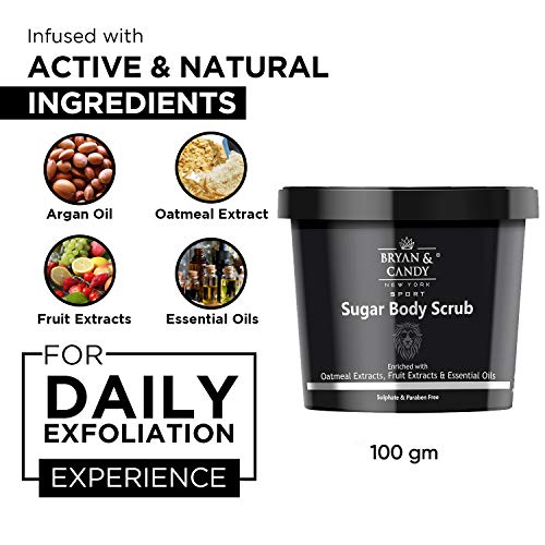 BRYAN  CANDY Bryan & Candy NewYork Lion Series Lemon Thyme & Spearmint Sugar Body Scrub with Argan Oil to Remove Dead Skin Cells for Glowing Skin - 100 gm - Image 3
