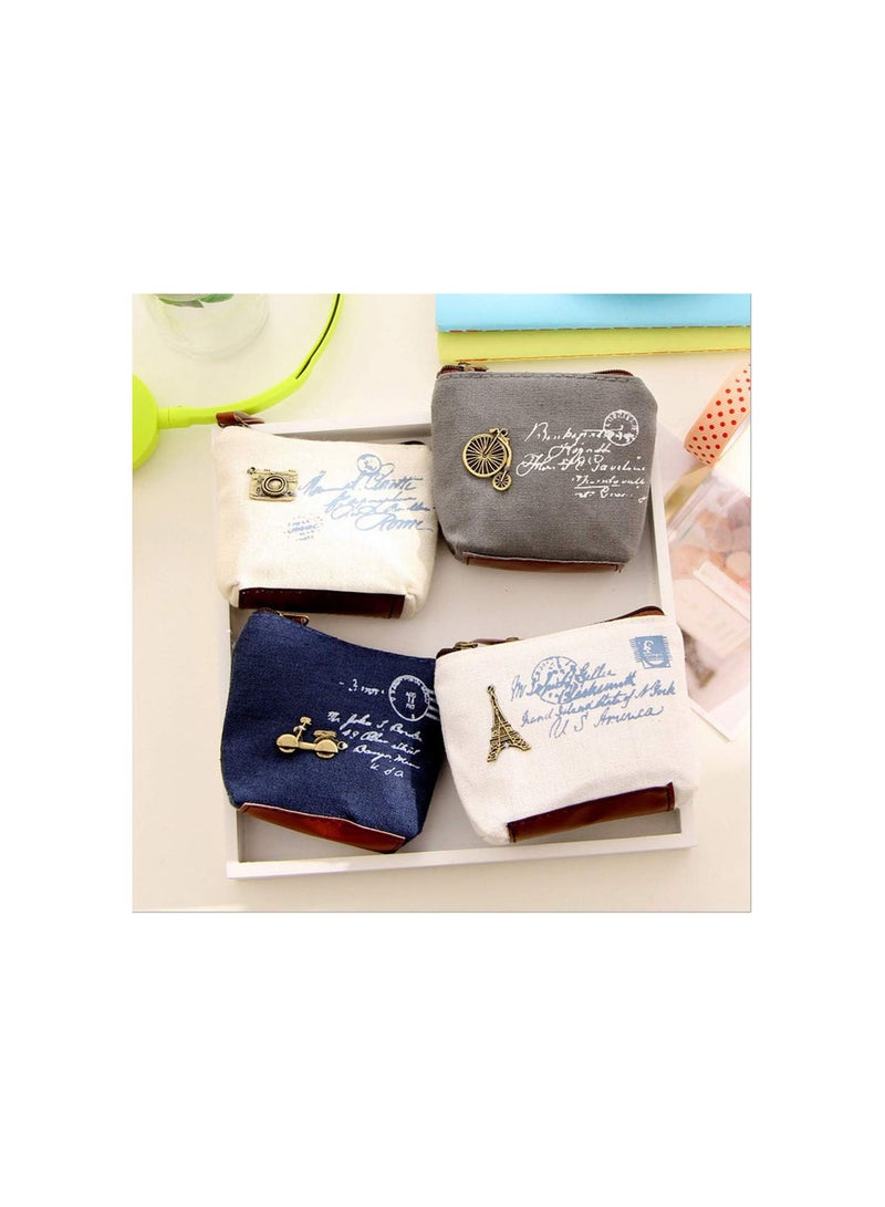GGOOT Canvas Coin Purse Mini Zipper Wallet Coin Bag,Pack of 4  - Image 3