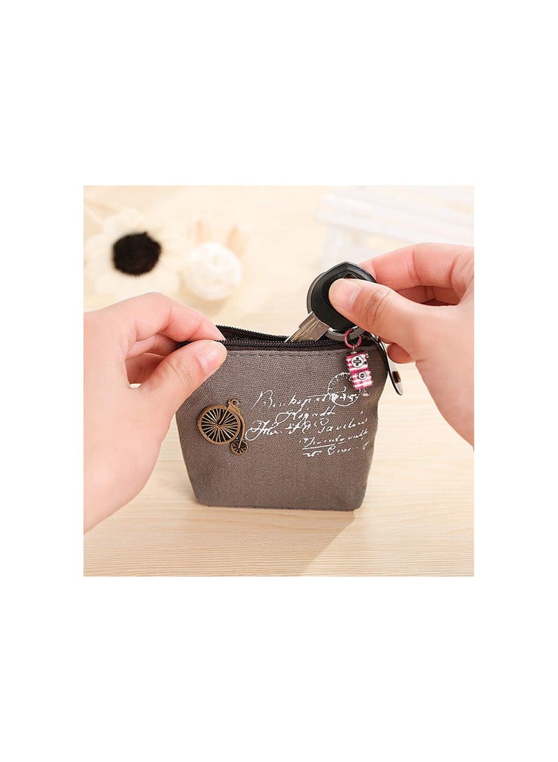 GGOOT Canvas Coin Purse Mini Zipper Wallet Coin Bag,Pack of 4  - Image 4