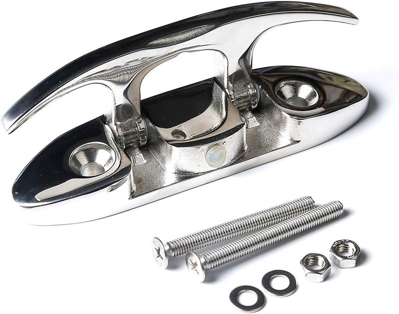 MX 4-1/2" Boat Folding Cleat Marine Dock Cleats Flip Up Boat Cleats Stainless Steel with Fastener Pack of 4 - Image 4
