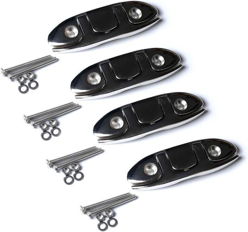 MX 4-1/2" Boat Folding Cleat Marine Dock Cleats Flip Up Boat Cleats Stainless Steel with Fastener Pack of 4 - Image 3