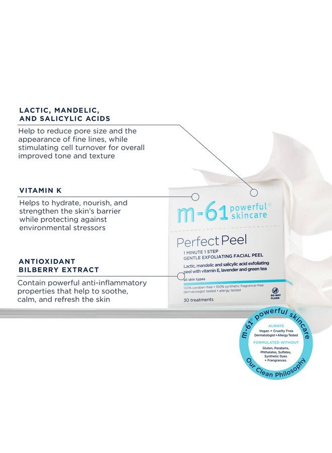 M-61 Perfect Peel - 30 Treatments - Lactic, mandelic and salicylic acid exfoliating peel with vitamin E, lavender and green tea - Image 3