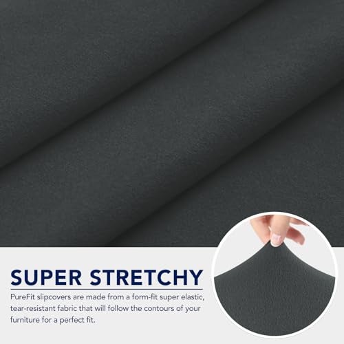 PureFit 100% Dual Waterproof Couch Cover Slipcovers for Couches and Sofas - Stretch Non Slip Fleece Sofa Covers Washable, Leakproof Furniture Protector for Kids, Pets, Dog (Oversized Sofa, Dark Gray) - Image 5
