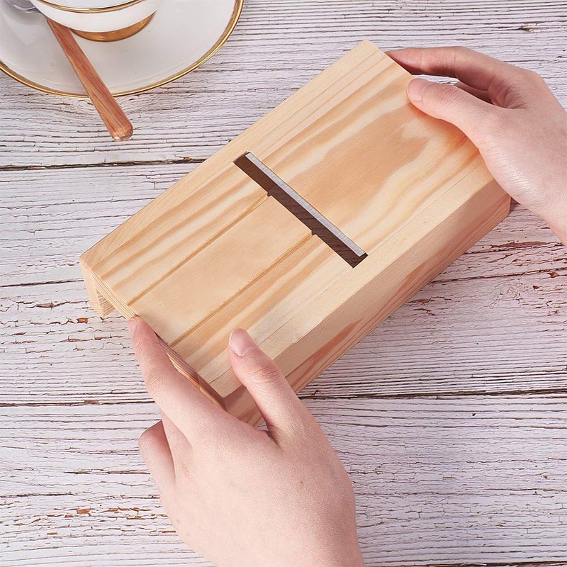 PH PandaHall Wood Soaps Beveler Planer Candles Loaf Cutter Mold Beveler Sharp Blade Soap Candle Mold Cutter Cheese Slicer Handmade Soap Making Trimming Mold Tool - Image 5