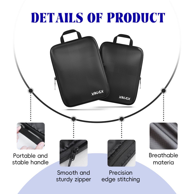 XBLGX 6 Set Compression Packing Cubes for Travel, Suitcases and Carry On, Luggage Organizer Bags for Travel Accessories - Image 2