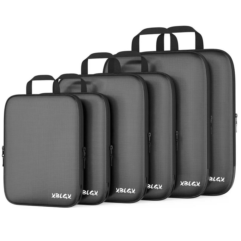 XBLGX 6 Set Compression Packing Cubes for Travel, Suitcases and Carry On, Luggage Organizer Bags for Travel Accessories - Image 1