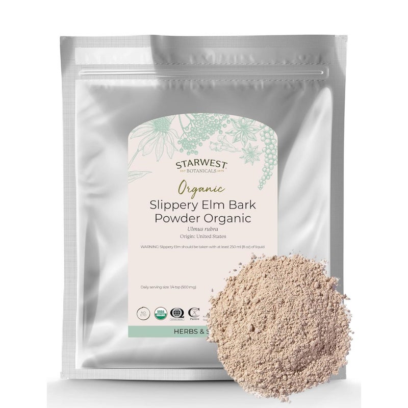 Starwest Botanicals Starwest Botanicals Organic Slippery Elm Bark Powder for Women Men Traditional Herb for Tea Wellness Enjoy with Milk Sweetener Certified Kosher NonGMO Bulk 1 lb Bag 