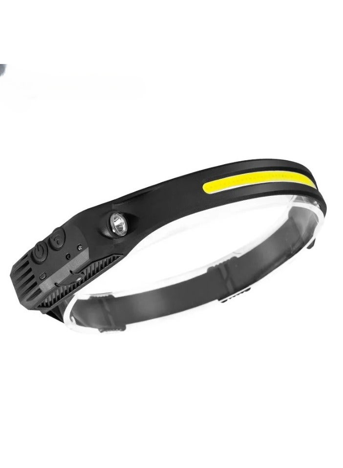 AROAQ LED Headlamp With Multi Gears, Led Rechargeable Headlamp With XPE LED Sidelamp And Motion Sensor, Induction COB Head Torch For Outdoor Camping Running Hiking Fishing, (W689,1(1,White)) - Image 1