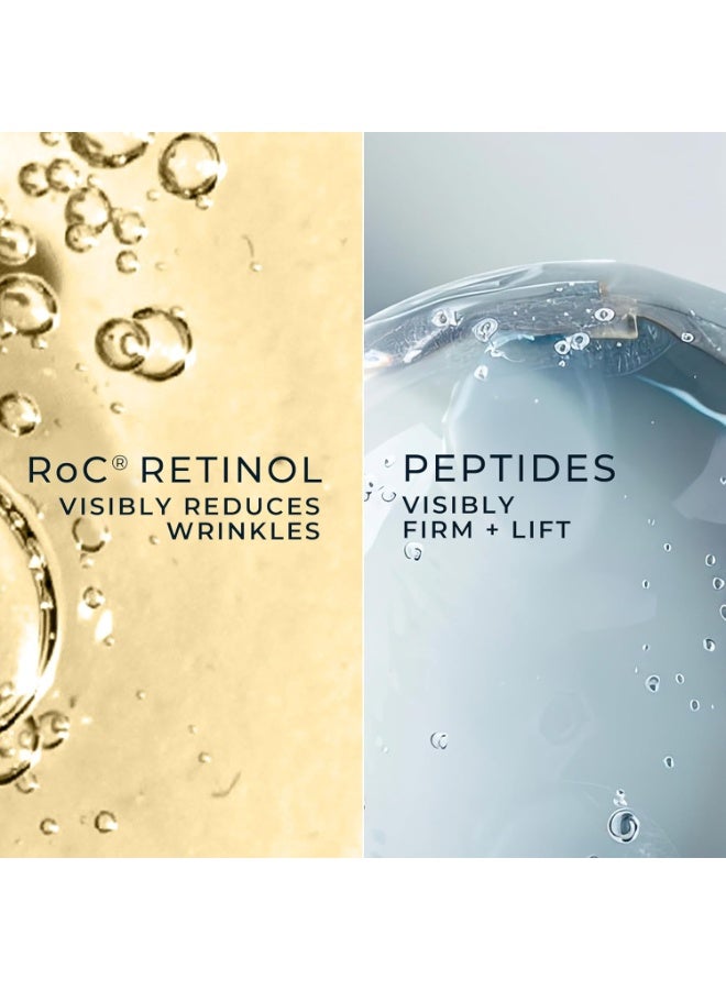 RoC كريم العين المزدوج من روك ديرم كوركشن مع ريتينول متقدم + ببتيدات للعيون المنتفخة والهالات السوداء، (0.68 أونصة) مع عينة كريم العين بالريتينول - Image 3