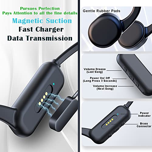 IHAO Swimming Headphones True Bone Conduction Open Ear Headset MP3 Player Built-in 16G Memory IP68 Underwater Waterproof Stereo Bluetooth Earphone for Driving Bicycling Running Skiing-Black - Image 4