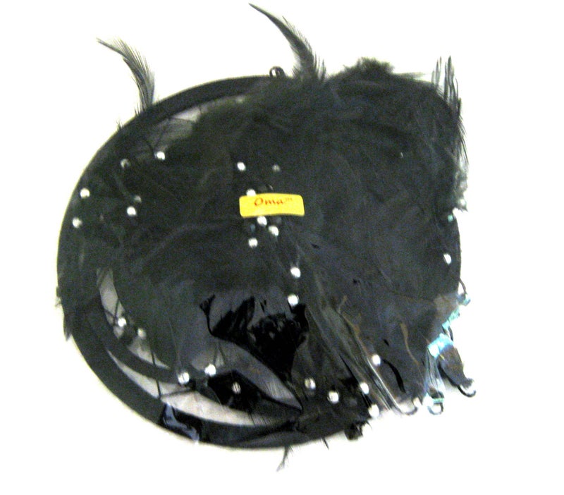 أوما Dream Catcher Dreamcatcher - من جلد الغزال الأسود مع الحجر الفيروز - الحجم الكبير المصنوع يدويًا - 28 "" Long X 9 "" قطره - OMA Brand (أسود) - Image 2