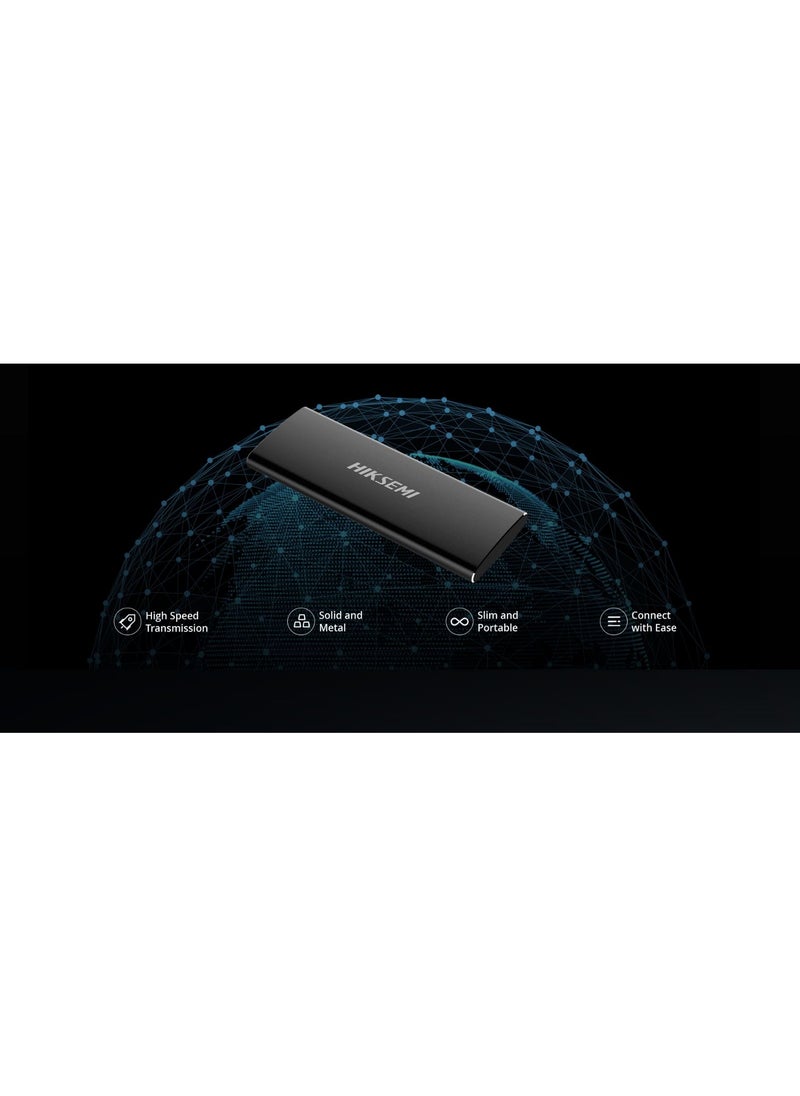 هيكسيمي - هارد SSD خارجي 256 جيجابايت/USB 3.1 ، نوع سي، سرعة قراءة تصل إلى 450 ميجابايت/ثانية، سرعة كتابة 400 ميجابايت/ثانية، - Image 1