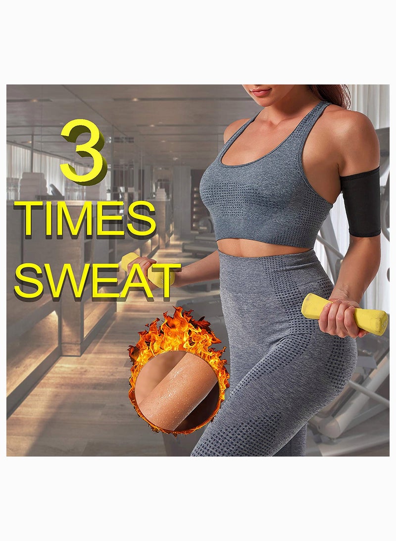 SYOSI مقوي ساونا للذراعين للنساء، أشرطة ساونا بوليمر للذراعين، أكمام ساونا لاحتباس الحرارة لفقدان دهون الذراعين، عبوة من 2 - Image 3