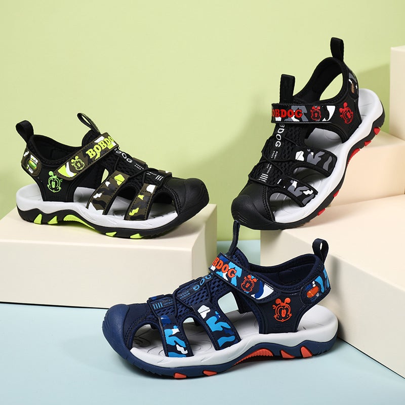 Babu Bean Boys Sandals Baotou Soft-Soled Boys Outdoor Beach Shoes Summer Primary School Students' Sneaker Non-Slip Sandals - Image 2