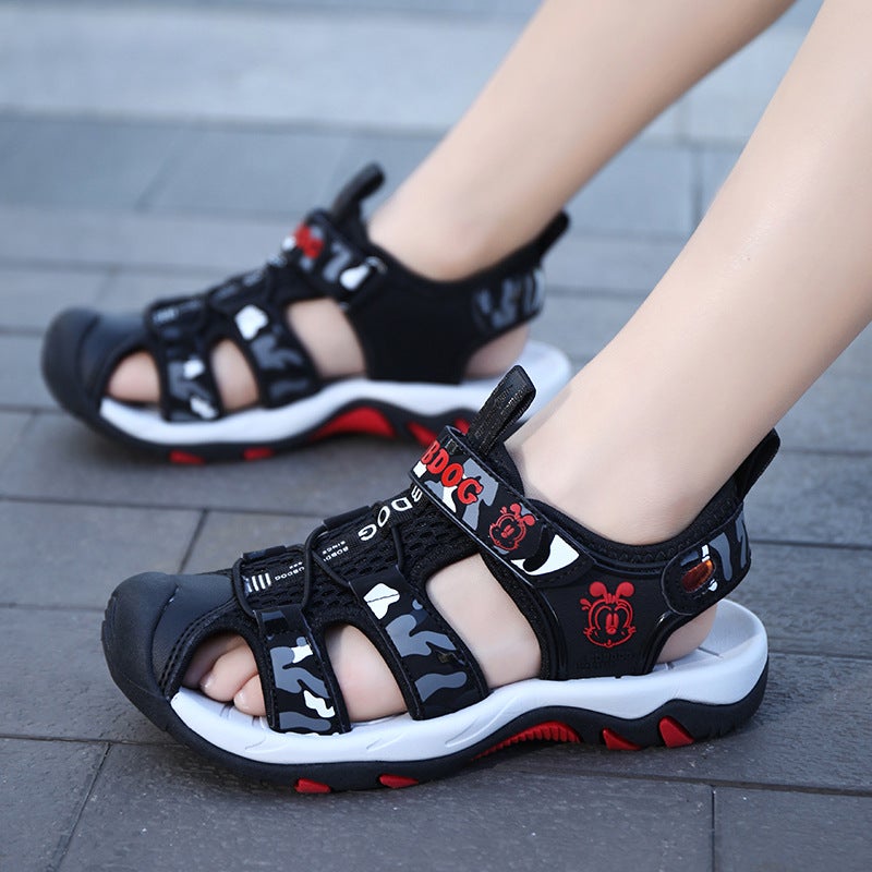 Babu Bean Boys Sandals Baotou Soft-Soled Boys Outdoor Beach Shoes Summer Primary School Students' Sneaker Non-Slip Sandals - Image 4