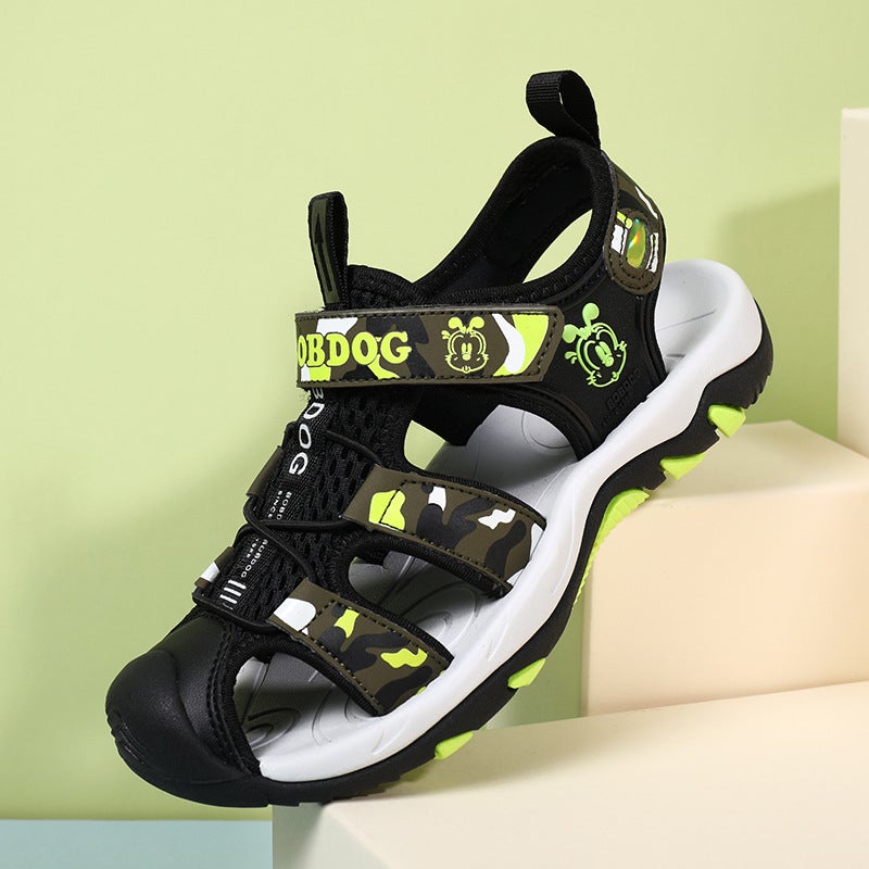 Babu Bean Boys Sandals Baotou Soft-Soled Boys Outdoor Beach Shoes Summer Primary School Students' Sneaker Non-Slip Sandals - Image 1