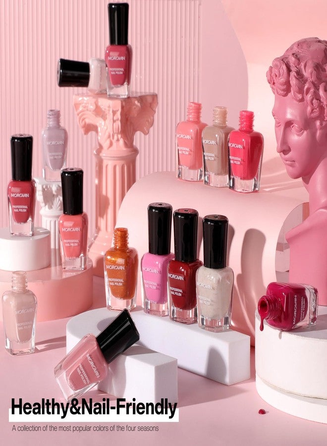 Morovan Fingernail Nail Polish Set: Hot Pink Nail Polish Kit Air Quick Dry Regular Finger Nail Polish Pack for Women Gift Holiday - Image 2