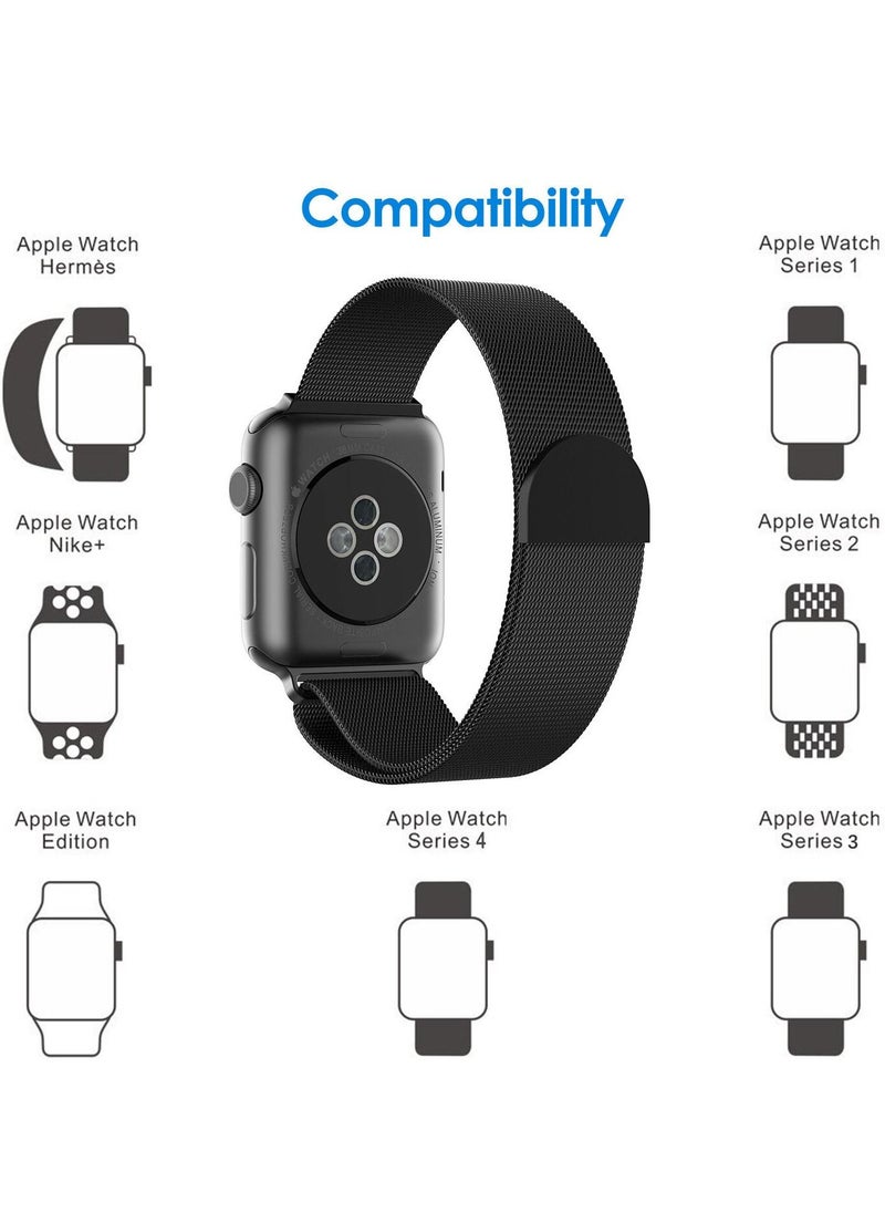 Beikel - Replacement Band for Apple Watch 42mm, 44mm, 45MM and 49MM Series 1 2 3 4 & X9 Ultra & X8+ Ultra & DT8 MAX & Microwaer Ultra with Unique Magnet Lock Milanese Loop Stainless Steel Bracelet - Image 1
