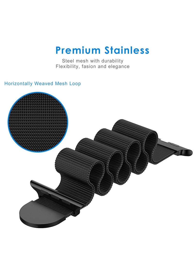 Beikel - Replacement Band for Apple Watch 42mm, 44mm, 45MM and 49MM Series 1 2 3 4 & X9 Ultra & X8+ Ultra & DT8 MAX & Microwaer Ultra with Unique Magnet Lock Milanese Loop Stainless Steel Bracelet - Image 1