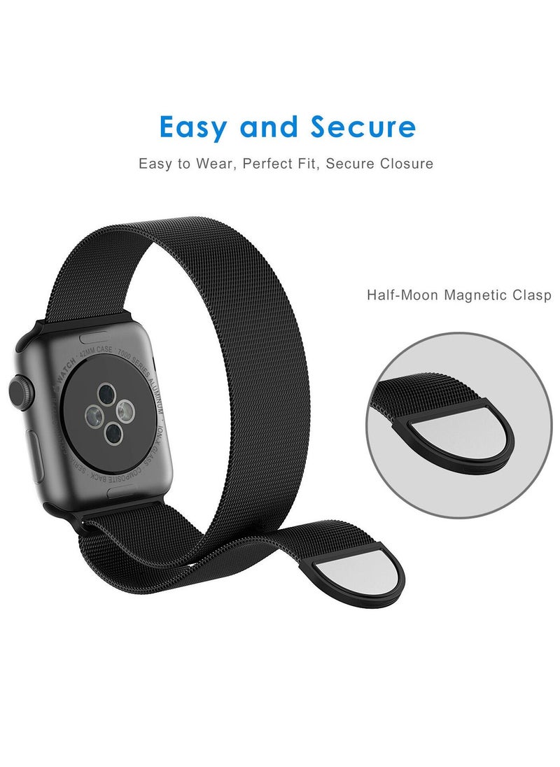 Beikel - Replacement Band for Apple Watch 42mm, 44mm, 45MM and 49MM Series 1 2 3 4 & X9 Ultra & X8+ Ultra & DT8 MAX & Microwaer Ultra with Unique Magnet Lock Milanese Loop Stainless Steel Bracelet - Image 1